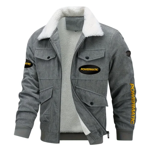 Powermatic Exclusive LogoThickened Corduroy Jacket Carpenter QTCAP020125A01PO - Gray