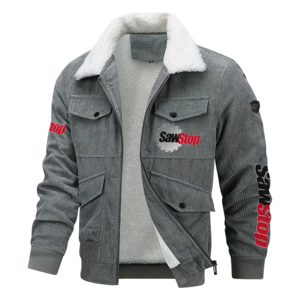 SawStop Exclusive LogoThickened Corduroy Jacket Carpenter QTCAP020125A01SAW - Gray