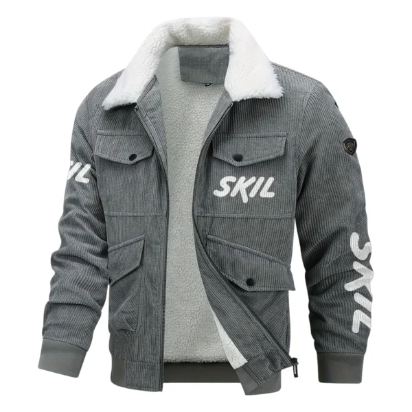 Skil Exclusive LogoThickened Corduroy Jacket Carpenter QTCAP020125A01SK - Gray