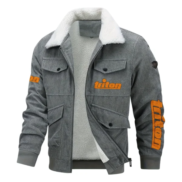 Triton Tools Exclusive LogoThickened Corduroy Jacket Carpenter QTCAP020125A01TT - Gray