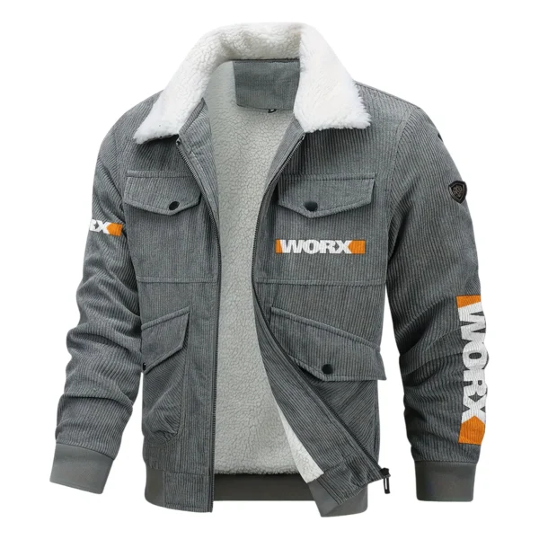 Worx Exclusive LogoThickened Corduroy Jacket Carpenter QTCAP020125A01WOR - Gray