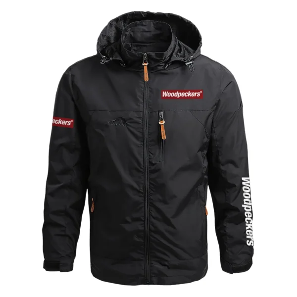 Woodpeckers Exclusive Logo Waterproof Outdoor Jacket Carpenter QTCAP311224A2WO - Black