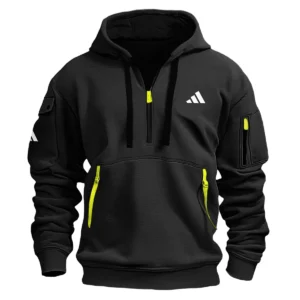 Adidas Brand Exclusive Logo Fashion Hoodie Half Zipper HOBRA121124A01ADHHZ - Black