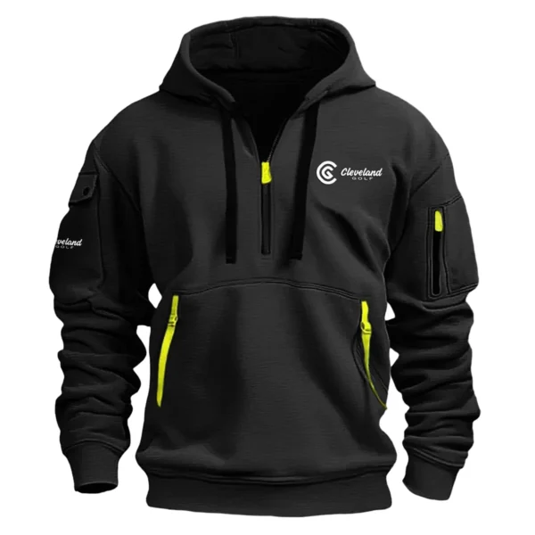 Cleveland Golf Brand Exclusive Logo Fashion Hoodie Half Zipper HOBRA121124A01CLHHZ - Black