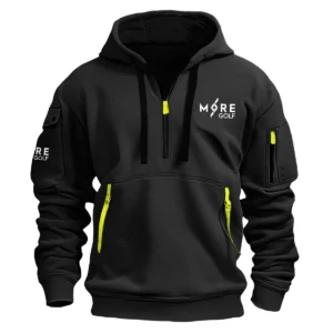 More Golf Brand Exclusive Logo Fashion Hoodie Half Zipper HOBRA121124A01MORHHZ - Black