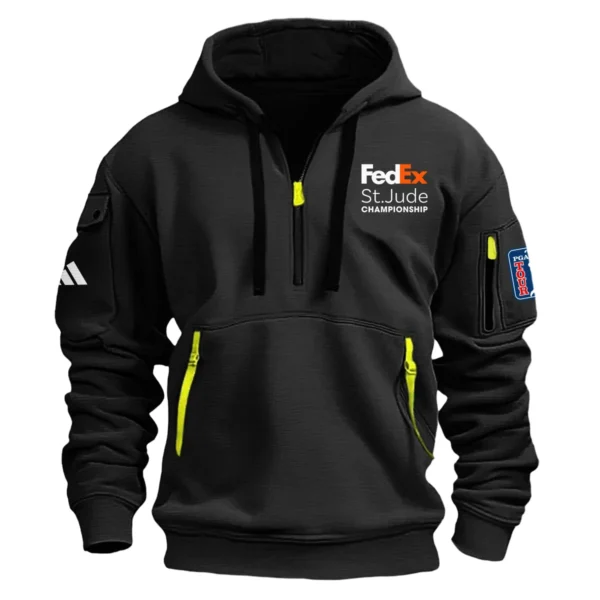 Adidas FedEx St. Jude Championship Exclusive Logo Fashion Hoodie Half Zipper HOFED191224A01ADHHZ - Black