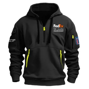 Adams Golf FedEx St. Jude Championship Exclusive Logo Fashion Hoodie Half Zipper HOFED191224A01AGHHZ - Black