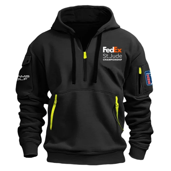 Adams Golf FedEx St. Jude Championship Exclusive Logo Fashion Hoodie Half Zipper HOFED191224A01AGHHZ - Black