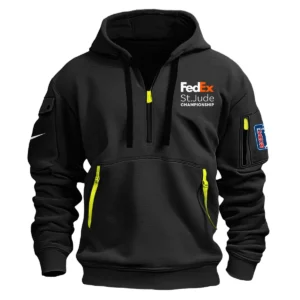 Nike FedEx St. Jude Championship Exclusive Logo Fashion Hoodie Half Zipper HOFED191224A01NKHHZ - Black