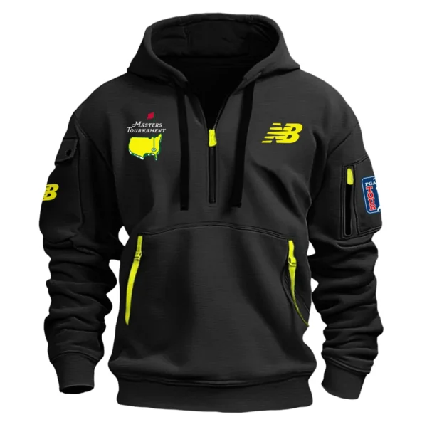 Special Release New Balance Masters Tournament Exclusive Logo Fashion Hoodie Half Zipper HOMT041124A1NBHHZ - Black