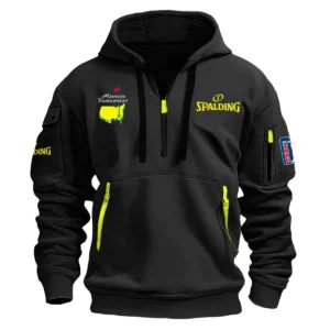 Special Release Spalding Masters Tournament Exclusive Logo Fashion Hoodie Half Zipper HOMT041124A1SPAHHZ - Black