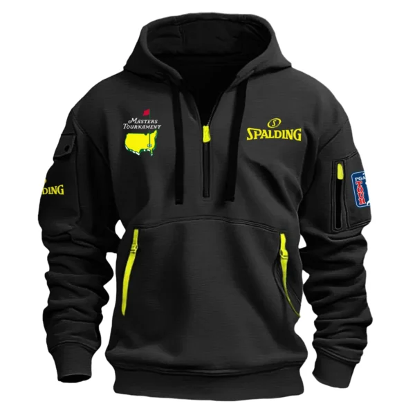 Special Release Spalding Masters Tournament Exclusive Logo Fashion Hoodie Half Zipper HOMT041124A1SPAHHZ - Black