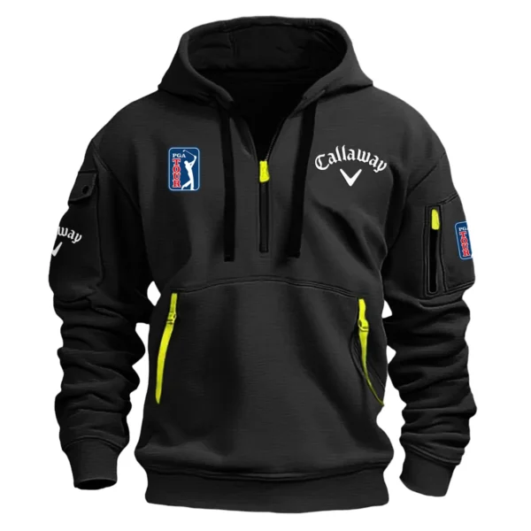 Callaway PGA Tour Champions Exclusive Logo Fashion Hoodie Half Zipper HOPGA261124A01CLWHHZ - Black