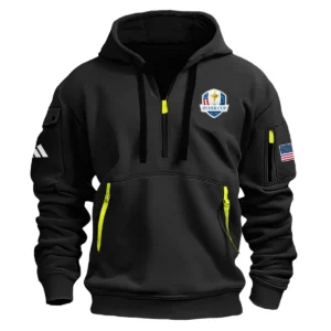 Adidas Ryder Cup Exclusive Logo Fashion Hoodie Half Zipper HORC171224A01ADHHZ - Black