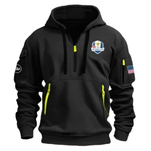 Peter Millar Ryder Cup Exclusive Logo Fashion Hoodie Half Zipper HORC171224A01PMHHZ - Black