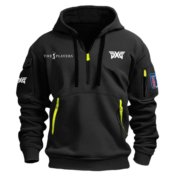 PXG Golf The Players Championship Exclusive Logo Fashion Hoodie Half Zipper HOTPS101224A01PXGHHZ - Black