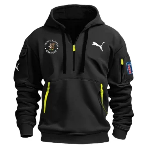 Special Release PUMA Golf 125th U.S. Open Exclusive Logo Fashion Hoodie Half Zipper HOUSG041124A1PUMHHZ - Black