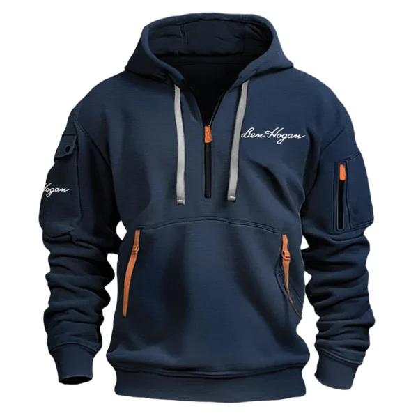 Ben Hogan Brand Exclusive Logo Fashion Hoodie Half Zipper HOBRA121124A01BHHHZ - Navy