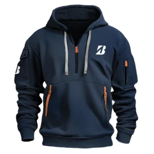 Bridgestone Golf Brand Exclusive Logo Fashion Hoodie Half Zipper HOBRA121124A01BRHHZ - Navy