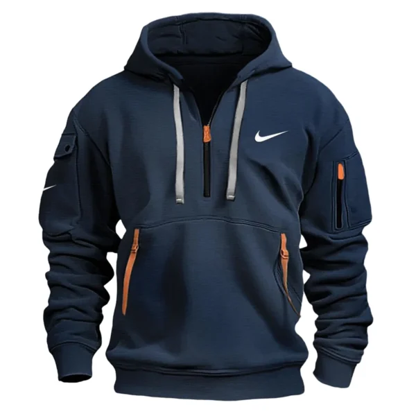 Nike Brand Exclusive Logo Fashion Hoodie Half Zipper HOBRA121124A01NKHHZ - Navy