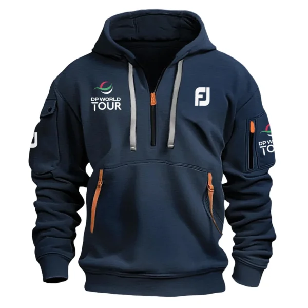 Special Release FootJoy DP World Tour Exclusive Logo Fashion Hoodie Half Zipper HODP141124A01FJHHZ - Navy