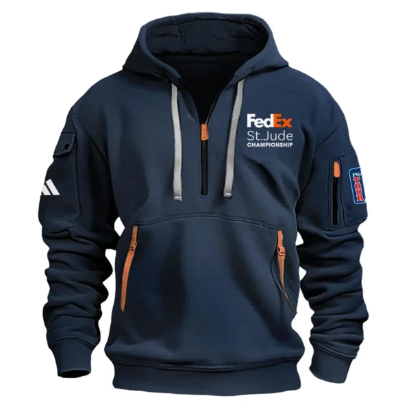 Adidas FedEx St. Jude Championship Exclusive Logo Fashion Hoodie Half Zipper HOFED191224A01ADHHZ - Navy