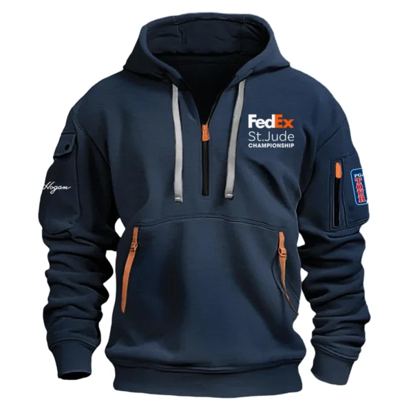 Ben Hogan FedEx St. Jude Championship Exclusive Logo Fashion Hoodie Half Zipper HOFED191224A01BHHHZ - Navy