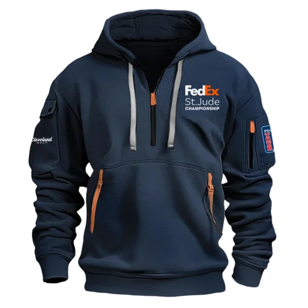 Cleveland Golf FedEx St. Jude Championship Exclusive Logo Fashion Hoodie Half Zipper HOFED191224A01CLHHZ - Navy