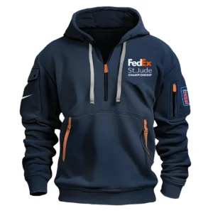 Nike FedEx St. Jude Championship Exclusive Logo Fashion Hoodie Half Zipper HOFED191224A01NKHHZ - Navy