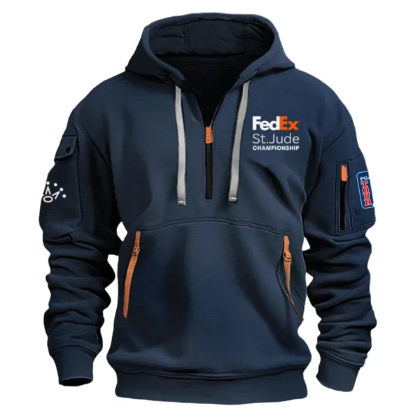 Scotty Cameron FedEx St. Jude Championship Exclusive Logo Fashion Hoodie Half Zipper HOFED191224A01SCHHZ - Navy