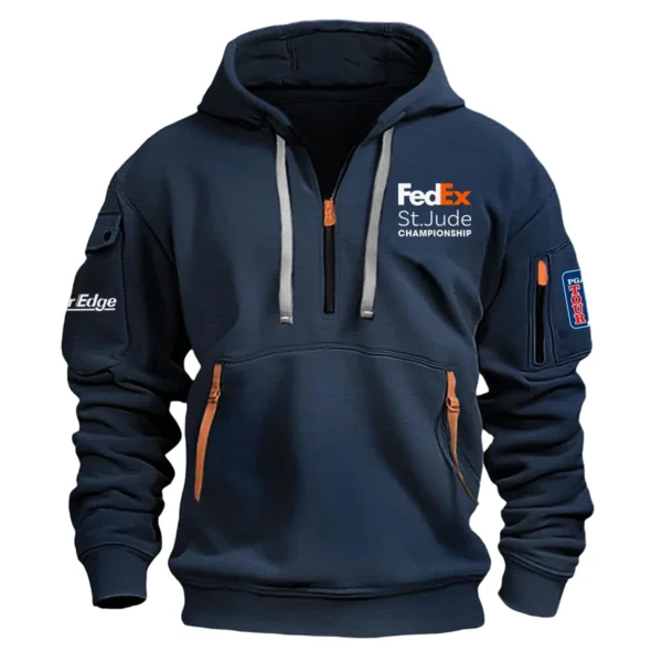 Tour Edge FedEx St. Jude Championship Exclusive Logo Fashion Hoodie Half Zipper HOFED191224A01TEHHZ - Navy