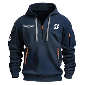 Bridgestone Golf Genesis Invitational Exclusive Logo Fashion Hoodie Half Zipper HOGEN221124A01BRHHZ - Navy