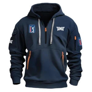 Special Release PXG Golf PGA Tour Champions Exclusive Logo Fashion Hoodie Half Zipper HOPGA041124A1PXGHHZ - Navy