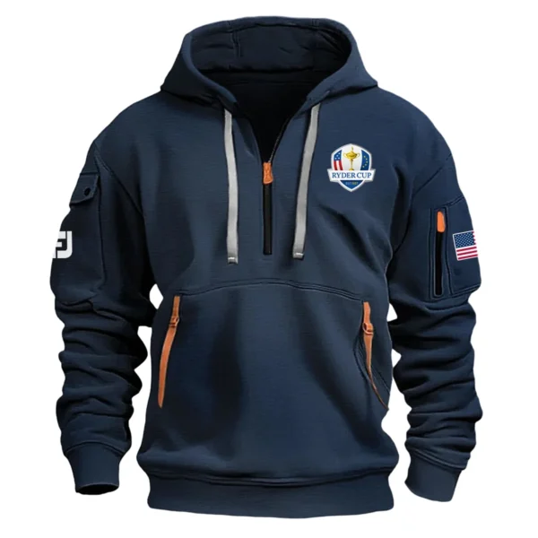 FootJoy Ryder Cup Exclusive Logo Fashion Hoodie Half Zipper HORC171224A01FJHHZ - Navy