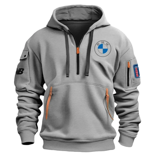 New Balance BMW PGA Championship Exclusive Logo Fashion Hoodie Half Zipper HOBMW191224A01NBHHZ - Gray