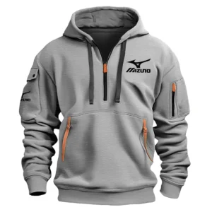 Mizuno Brand Exclusive Logo Fashion Hoodie Half Zipper HOBRA121124A01MIZHHZ - Gray