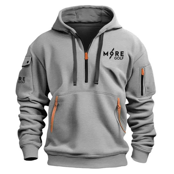 More Golf Brand Exclusive Logo Fashion Hoodie Half Zipper HOBRA121124A01MORHHZ - Gray