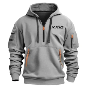 XXIO Brand Exclusive Logo Fashion Hoodie Half Zipper HOBRA121124A01XXHHZ - Gray