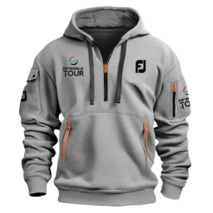 Special Release FootJoy DP World Tour Exclusive Logo Fashion Hoodie Half Zipper HODP141124A01FJHHZ - Gray