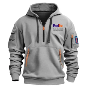 Adams Golf FedEx St. Jude Championship Exclusive Logo Fashion Hoodie Half Zipper HOFED191224A01AGHHZ - Gray