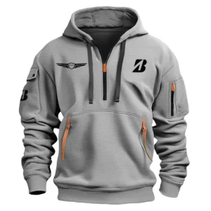 Bridgestone Golf Genesis Invitational Exclusive Logo Fashion Hoodie Half Zipper HOGEN221124A01BRHHZ - Gray