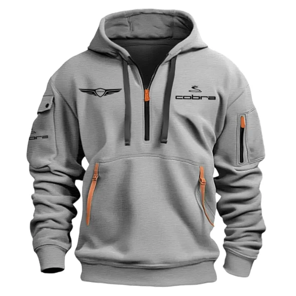 Cobra Golf Genesis Invitational Exclusive Logo Fashion Hoodie Half Zipper HOGEN221124A01CBHHZ - Gray