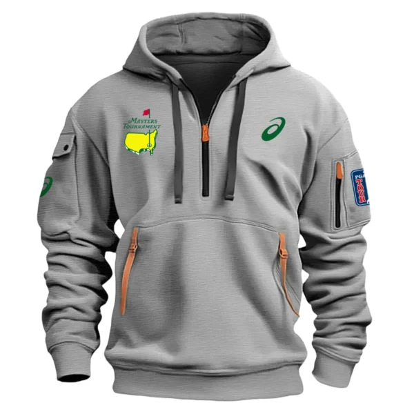 Special Release Asics Masters Tournament Exclusive Logo Fashion Hoodie Half Zipper HOMT041124A1ASHHZ - Gray