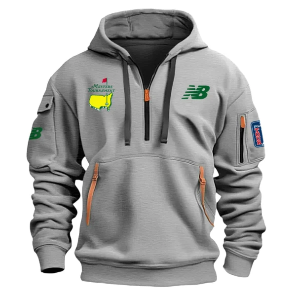 Special Release New Balance Masters Tournament Exclusive Logo Fashion Hoodie Half Zipper HOMT041124A1NBHHZ - Gray