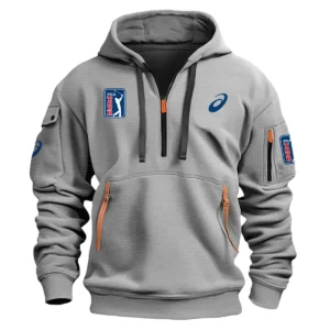 Special Release Asics PGA Tour Champions Exclusive Logo Fashion Hoodie Half Zipper HOPGA041124A1ASHHZ - Gray