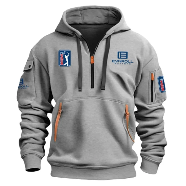 Special Release Evnroll Putters PGA Tour Champions Exclusive Logo Fashion Hoodie Half Zipper HOPGA041124A1EPHHZ - Gray