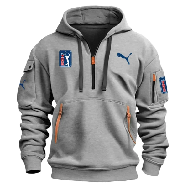 Special Release PUMA Golf PGA Tour Champions Exclusive Logo Fashion Hoodie Half Zipper HOPGA041124A1PUMHHZ - Gray