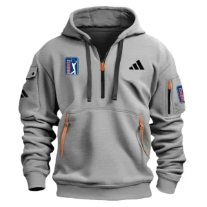 Adidas PGA Tour Champions Exclusive Logo Fashion Hoodie Half Zipper HOPGA261124A01ADHHZ - Gray