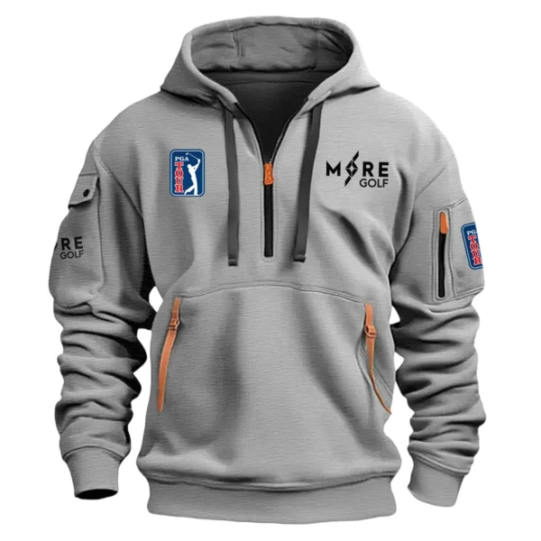 More Golf PGA Tour Champions Exclusive Logo Fashion Hoodie Half Zipper HOPGA261124A01MGHHZ - Gray