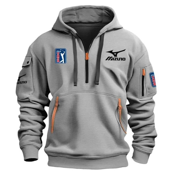 Mizuno PGA Tour Champions Exclusive Logo Fashion Hoodie Half Zipper HOPGA261124A01MIZHHZ - Gray